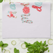 Schattigee kleurrijke bloemenbrieven-gelukkige moe theedoek (Gevouwen)