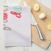 Schattigee kleurrijke bloemenbrieven-gelukkige moe theedoek (Quarter Fold)