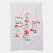 Schattigee kleurrijke bloemenbrieven-gelukkige moe theedoek (Verticaal)