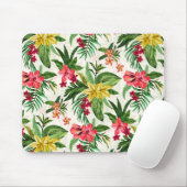 Schattigee kleurrijke bloemengroene bladeren muismat (Met muis)