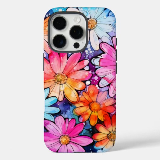 Schattigee Kleurrijke Bloemenkunst Case-Mate iPhone Case (Achterkant)