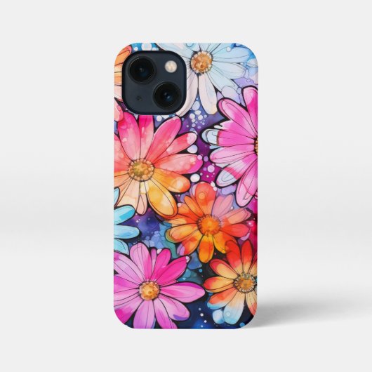 Schattigee Kleurrijke Bloemenkunst iPhone Hoesje (Achterkant)