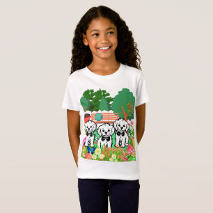 Schattigee kleurrijke bloemenmeisjes terug naar sc t-shirt