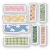 Schattigee kleurrijke bloemenpatroon tapes plakboe sticker (Voorkant)