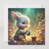 Schattigee kleurrijke bloementuin Baby Bunny Easte Feestdagenkaart (Voorkant)
