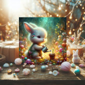 Schattigee kleurrijke bloementuin Baby Bunny Easte Feestdagenkaart