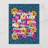 Schattigee kleurrijke bloemige Thanksgiving Bijbel Feestdagenkaart (Voorkant)