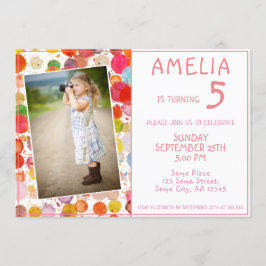 Schattigee Kleurrijke Blots Girly Kinder Foto Verj Kaart