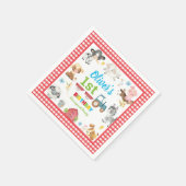 Schattigee Kleurrijke Boerderijdieren Barnyard 1e  Servet (Hoek)