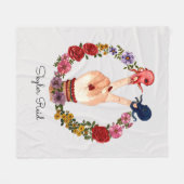 Schattigee kleurrijke Boho Waterverf Octopus Vrede Fleece Deken (Voorkant (Horizontaal))