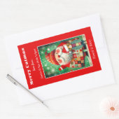 Schattigee kleurrijke Bold Merry Kerstmis Rechthoekige Sticker (Envelop)