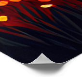 Schattigee kleurrijke bos bloemenlandschapsillustr poster (Hoek)