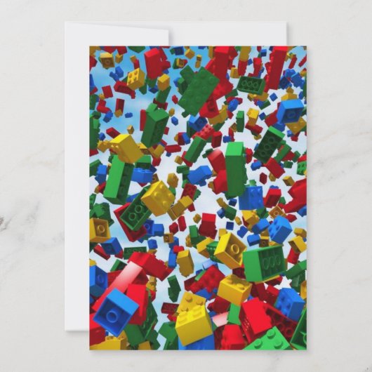 Schattigee kleurrijke bouwstenen Verjaardag Kaart (Achterkant)