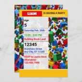 Schattigee kleurrijke bouwstenen Verjaardag Kaart (Voorkant / Achterkant)