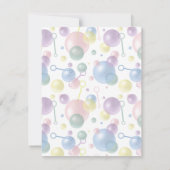 Schattigee Kleurrijke Bubble Kids Verjaardagsfeest Notitiekaartje (Achterkant)