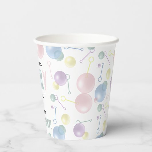 Schattigee Kleurrijke Bubble Kids Verjaardagsfeest Papieren Bekers (Achterkant)