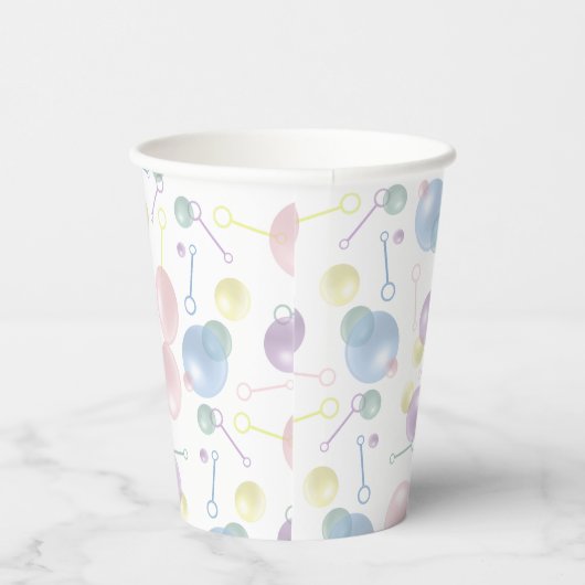 Schattigee Kleurrijke Bubble Kids Verjaardagsfeest Papieren Bekers (Rechts)