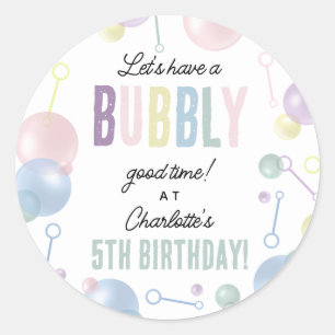 Schattigee Kleurrijke Bubble Kids Verjaardagsfeest Ronde Sticker