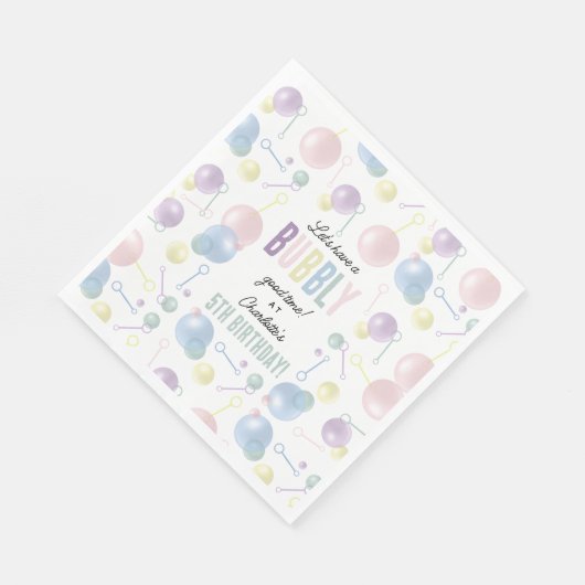 Schattigee Kleurrijke Bubble Kids Verjaardagsfeest Servet (Hoek)