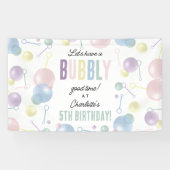 Schattigee Kleurrijke Bubble Kids Verjaardagsfeest Spandoek (Horizontaal)