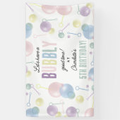 Schattigee Kleurrijke Bubble Kids Verjaardagsfeest Spandoek (Verticaal)