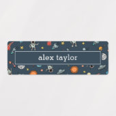 Schattigee Kleurrijke Buiten Ruimtepatroon Kinder  Labels (Design 2)