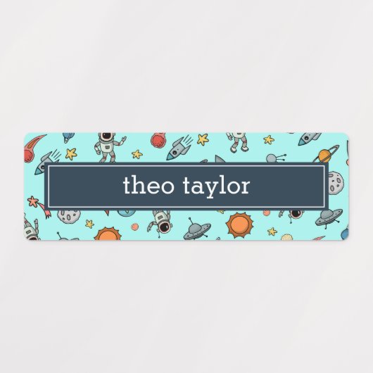 Schattigee Kleurrijke Buiten Ruimtepatroon Kinder  Labels