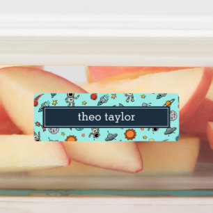 Schattigee Kleurrijke Buiten Ruimtepatroon Kinder  Labels