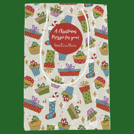 Schattigee Kleurrijke Cadeaus Kerst Gift Bag Medium Cadeauzakje