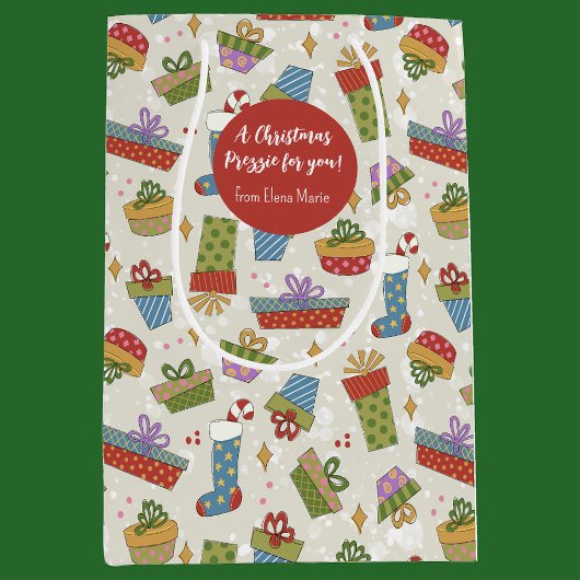 Schattigee Kleurrijke Cadeaus Kerst Gift Bag Medium Cadeauzakje