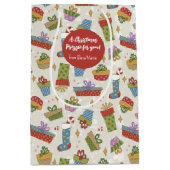 Schattigee Kleurrijke Cadeaus Kerst Gift Bag Medium Cadeauzakje (Voorkant)
