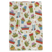 Schattigee Kleurrijke Cadeaus Kerst Gift Bag Medium Cadeauzakje (Achterkant)