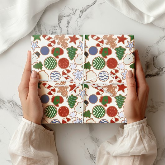 Schattigee kleurrijke Cartoon Christmas Sugar Cook Cadeaupapier