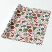 Schattigee kleurrijke Cartoon Christmas Sugar Cook Cadeaupapier (Uitgerold)