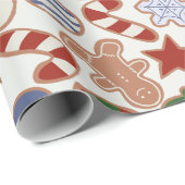 Schattigee kleurrijke Cartoon Christmas Sugar Cook Cadeaupapier (Rol Hoek)