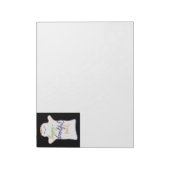 Schattigee Kleurrijke Cartoon Ghost met Tekst Noti Notitieblok (Linkerzijde)