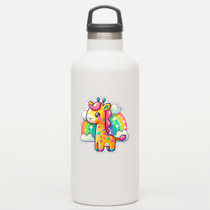 Schattigee Kleurrijke Cartoon Giraffe Regenboog Ac Sticker