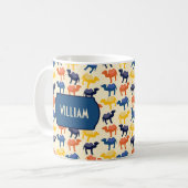 Schattigee kleurrijke Cartoon kamelen patroon gepe Koffiemok (Voorkant links)