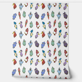 Schattigee Kleurrijke Cartoon Vogels Kinder Wallpa Behang