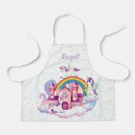 Schattigee kleurrijke Castle Unicorn regenboog kin Schort