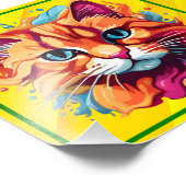 Schattigee kleurrijke Cat Face-87002 Foto Afdruk (Hoek)