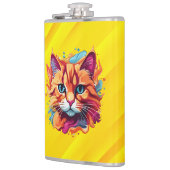 Schattigee kleurrijke Cat Face-87002 Heupfles (Links)