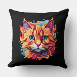Schattigee kleurrijke Cat Face-87002 Kussen