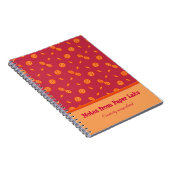 Schattigee kleurrijke cirkels ontwerp cranberry no notitieboek (Rechterzijde)