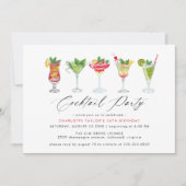 Schattigee kleurrijke cocktailparty | Fun Womens V Kaart (Voorkant)