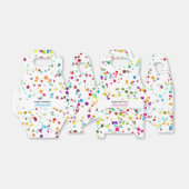 Schattigee Kleurrijke Confetti 1e Verjaardag Bedankdoosjes (Uitgevouwen)