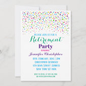 Schattigee Kleurrijke Confetti Script pensionering Kaart (Voorkant)