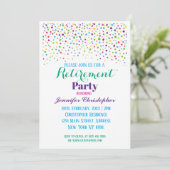 Schattigee Kleurrijke Confetti Script pensionering Kaart (Staand voorkant)