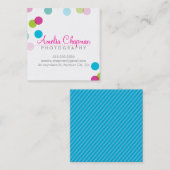 SCHATTIGEE KLEURRIJKE CONFETTI vet vlek roze lime Vierkante Visitekaartje (Voorkant / Achterkant)