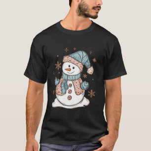 Schattigee Kleurrijke Coquette Bow Snowman Funny C T-shirt
